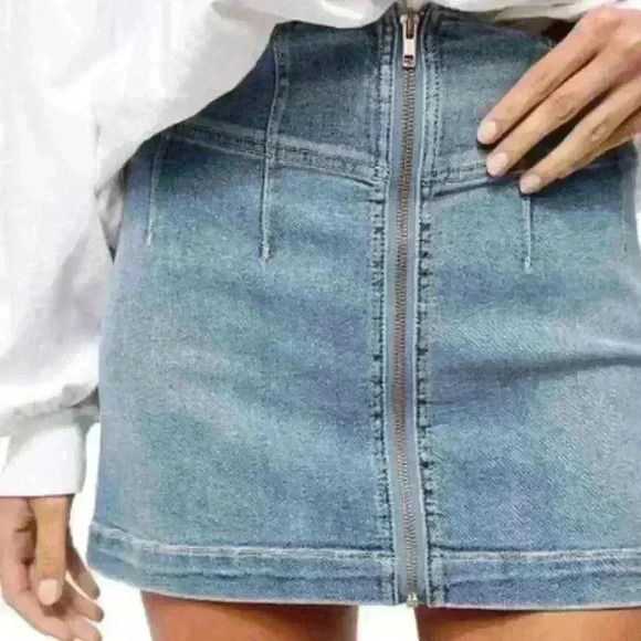 Free People Virgo denim yoked skirt size 31 - Picture 3 of 8